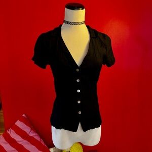 Black Button-Up MADEWELL Cropped Top